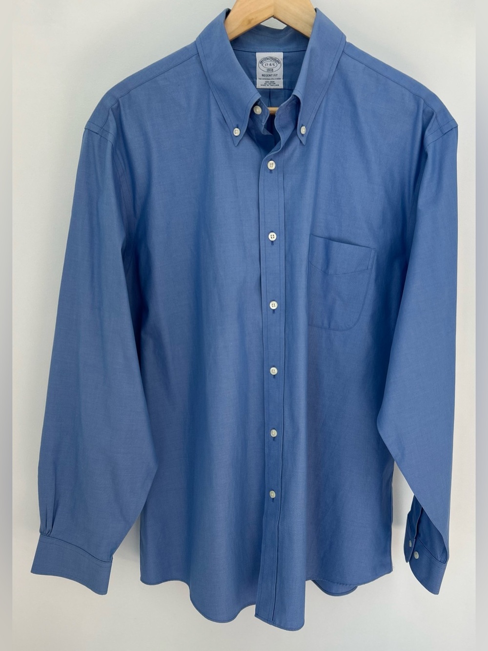 Brooks Brothers 1818 Regent Fit Blue Non-Iron Dress Shirt 17 25x31